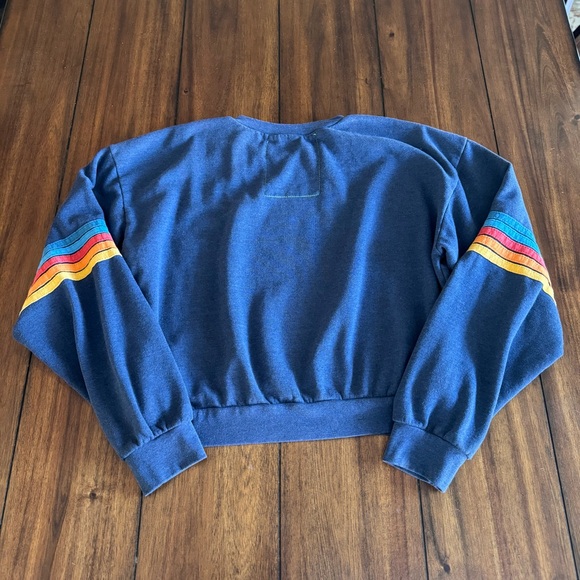 Aviator Nation Women’s Relaxed Fit Crewneck Pullover Sweatshirt Size Small Navy - Picture 2 of 6